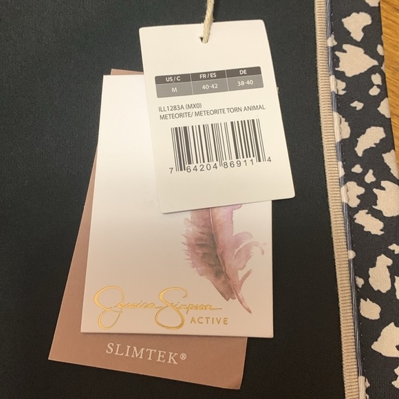 Jessica Simpson Slimtek High Waisted Black Animal Print Leggings NWT Size M - Picture 6 of 15